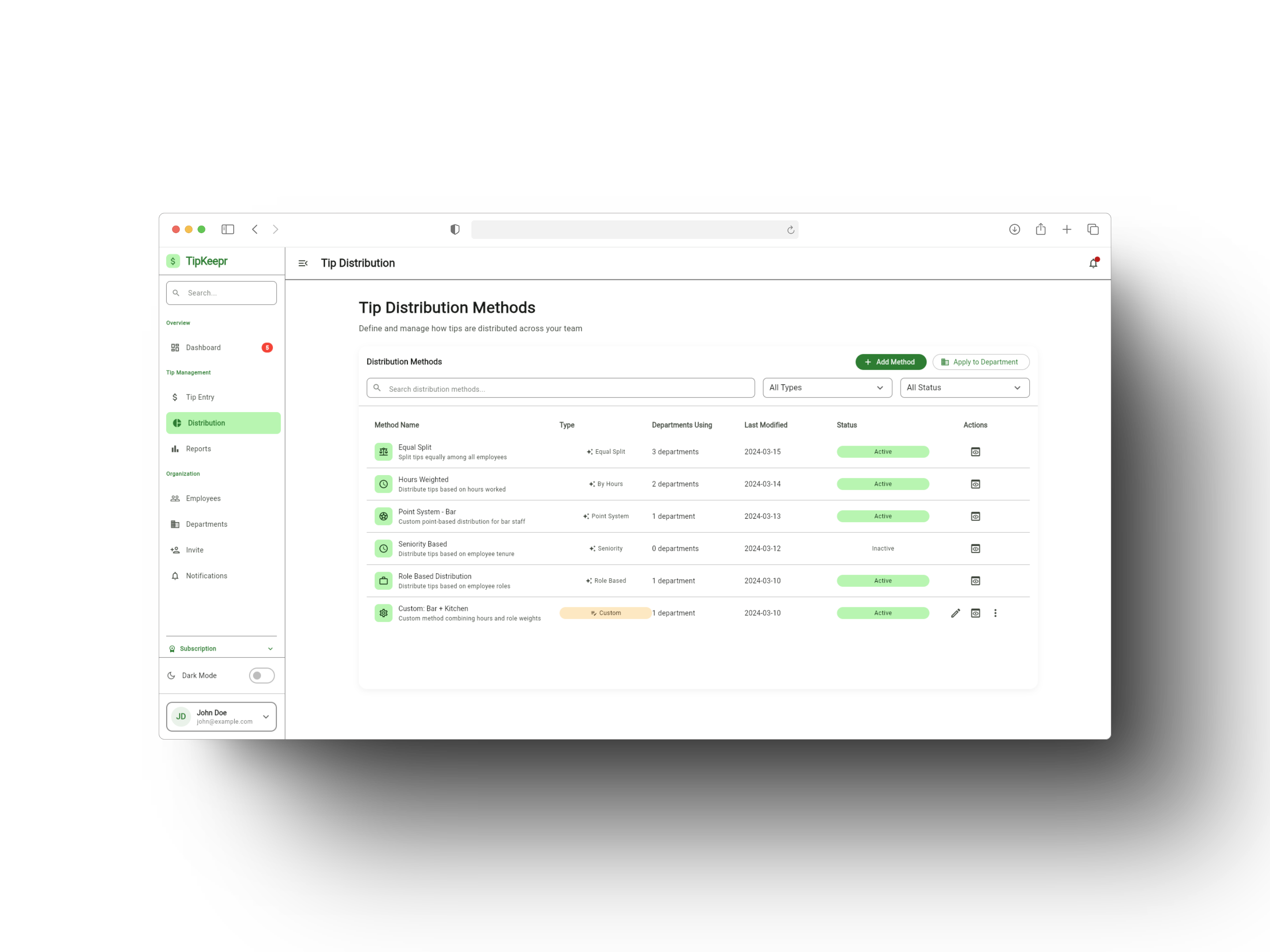 TipKeepr synchronization across devices